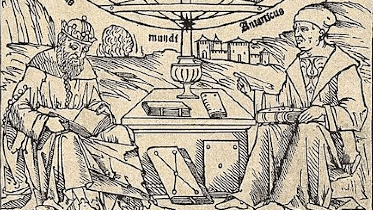 Ilustração conceitual com símbolos da astrologia